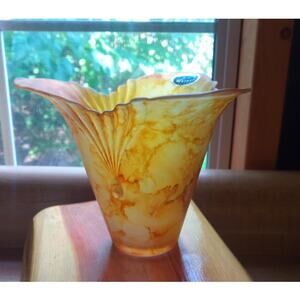 Vintage Lavorazione Arte Murano  Art Glass Small Vase - Made in Italy